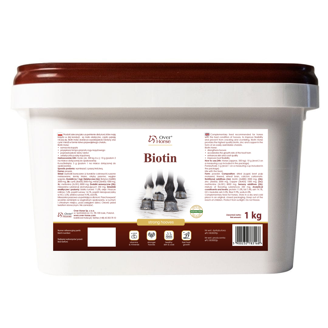 Biotin Horse 1 kg – biotyna na kopyta i sierści koni | Over-Horse