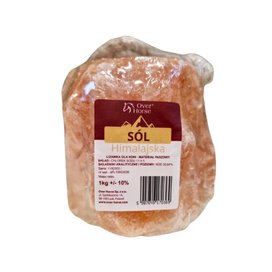 Sól himalajska 1kg +/-10% - naturalna lizawka solna dla koni | Over Horse
