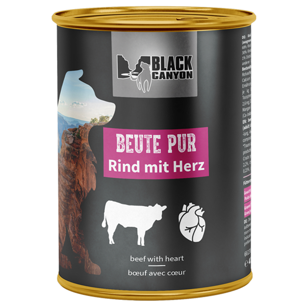 Karma mokra dla psa Black Canyon Beute Pur Wołowina z sercami 410 g