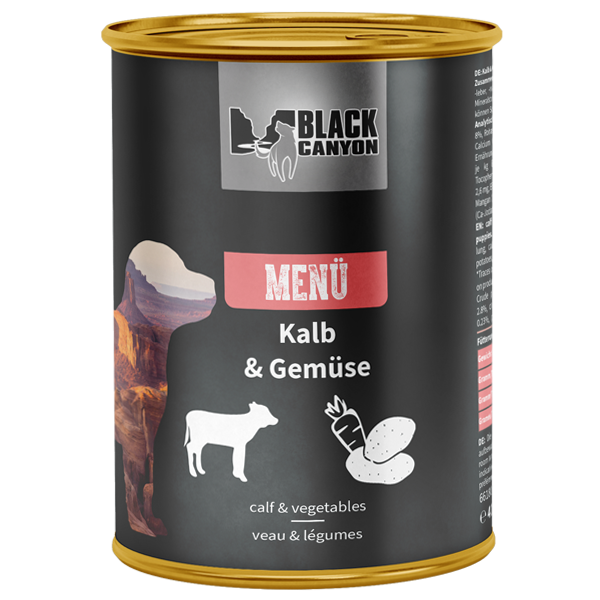 Karma mokra dla szczeniąt Black Canyon Menü Cielęcina z warzywami 410 g
