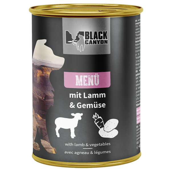 Karma mokra dla psa Black Canyon Menü z jagnięciną i warzywami 410 g