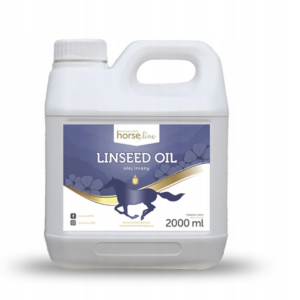 Olej lniany dla koni – omega 3 na sierść i układ pokarmowy 2000 ml