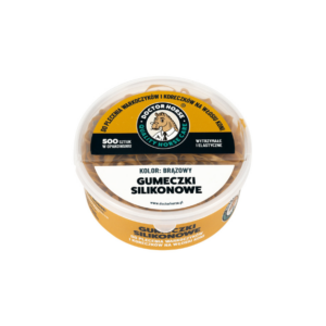 Gumeczki silikonowe do zaplatania warkoczyków i koreczków – Brązowe